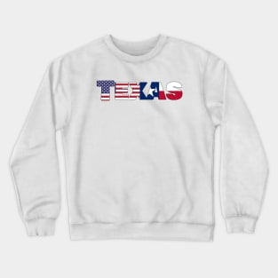 Texas State/American Flag Logo Crewneck Sweatshirt